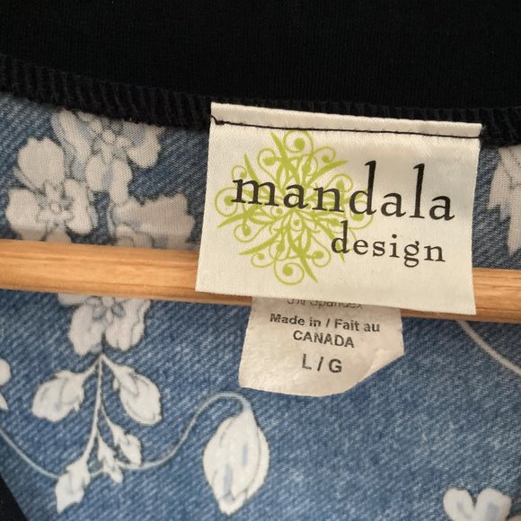 Mandala Design Blue Floral Dress - Picture 2 of 5